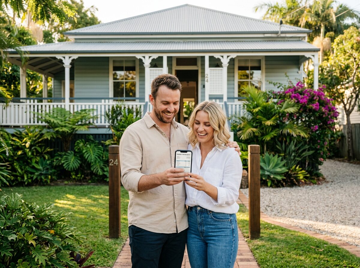 Home buyer reviewing an inspection report