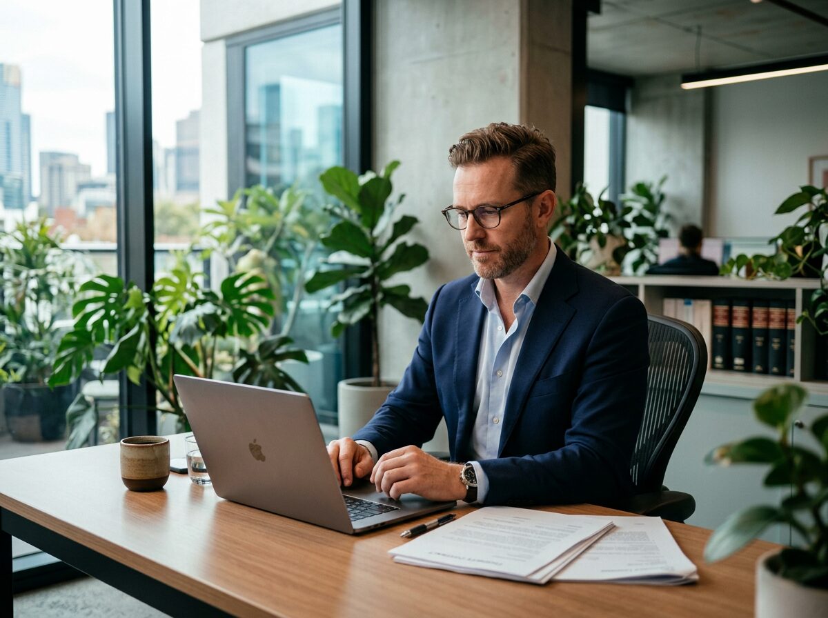 Conveyancer at a desk